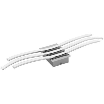 Eglo LED Ceiling Light Fitting Roncade, 3 lamp Kitchen and Living Room Lighting, Chrome-Coloured Aluminium, Steel and Plastic, Warm White