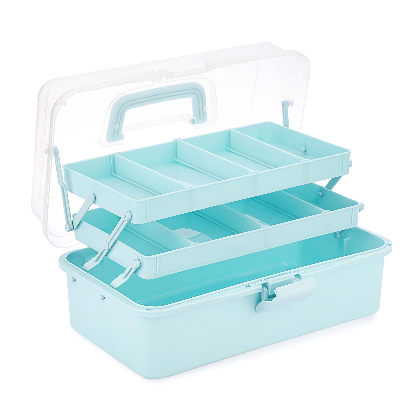 IGNPION 3 Tiers Craft Stackable Storage Box,Plastic Tool Dividing Organiser