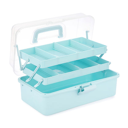 IGNPION 3 Tiers Craft Stackable Storage Box,Plastic Tool Dividing Organiser
