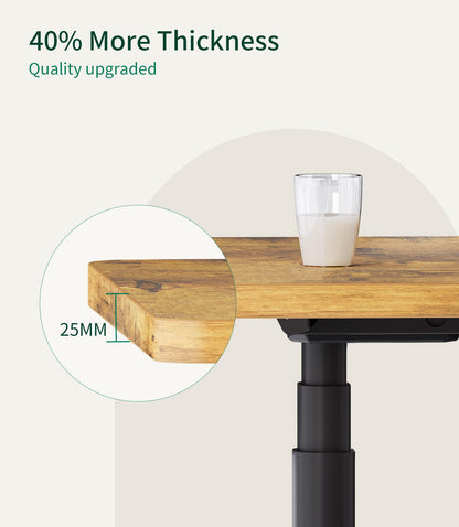 MAIDeSITe Table Top,Desktop for Height Adjustable Electric Standing Desk,Vintage,100 * 60 * 2.5 cm