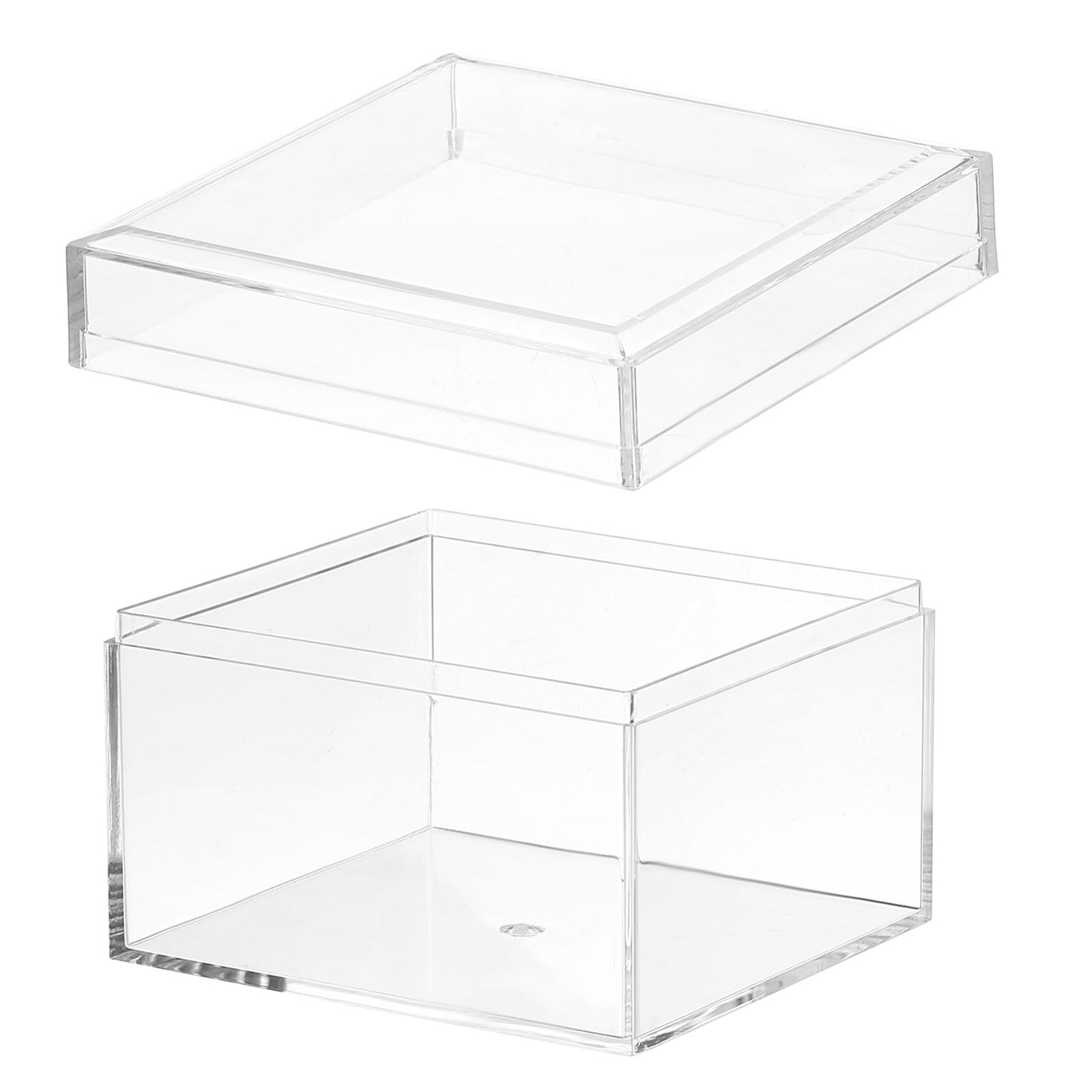PATIKIL Acrylic Box with Lid 3.15" x 3.15" x 2.36", Clear Acrylic Display Boxes Plastic Square Cube Containers Storage Organizer for Candy Tiny