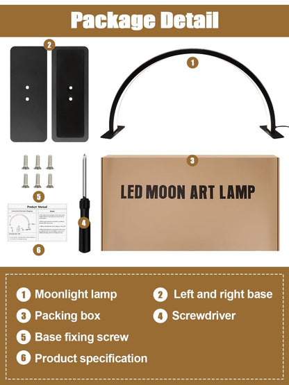 Kalolary 28inch Lash Light Lamp, 3000K-6000K Adjustable Brightness Half Moon Desk Light for Lash Extensions, Fill Half Moon for Eyelash, Facial Spa,