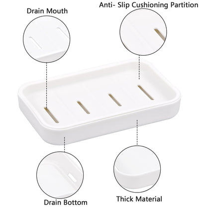 Senshuomy Soap Box, Soap Dish, Soap Dishes for Bathroom, Plastic Draining Soap Dishe, Plastic Draining Soap Dishes, Keep Soap Dry