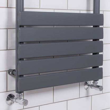 Warmehaus Flat Panel Heated Towel Rail Radiator Anthracite 1600x600mm Grey