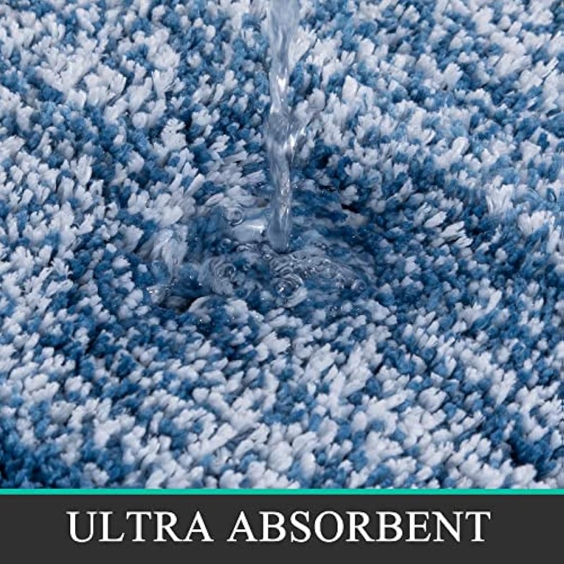 Pauwer Non Slip 3 Pieces Bath Mats and Toilet Mat Set Super Water Absorbent Bath Rug Sets Machine Washable Microfiber Shaggy Shower Floor Mats for Bathroom