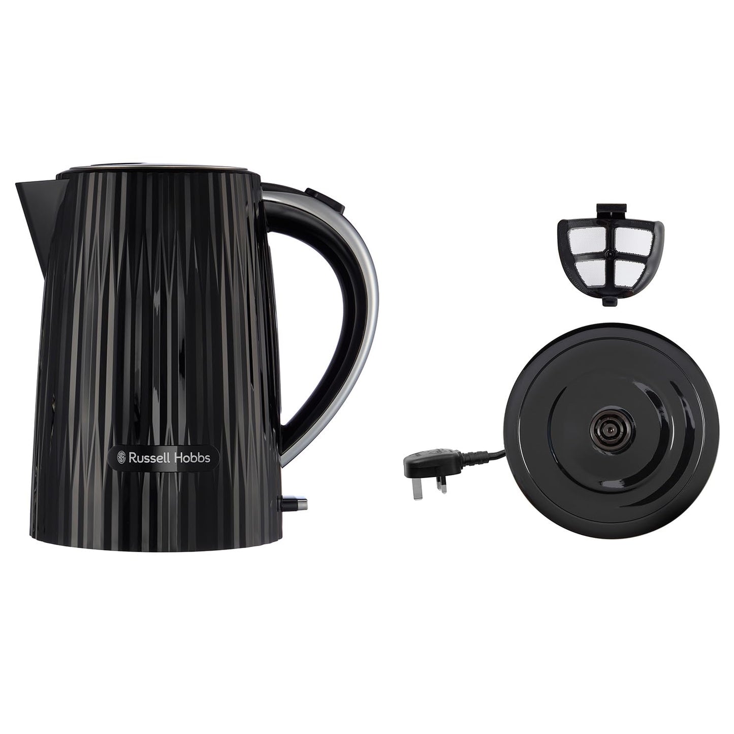 Russell Hobbs Electric Kettle (Hot Water, Tea or Coffee, 1.7L, Push to open lid, Perfect pour spout, Removable washable filter, Illuminated switch,