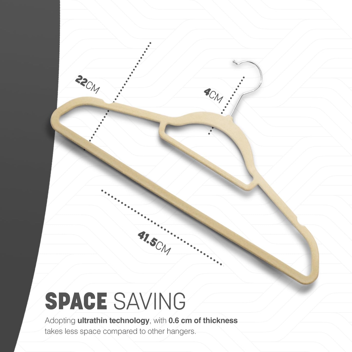 KEPLIN Velvet Hangers 50 Pack (45cm) -Thin Non-Slip Clothes Coat hangers with Tie Bar and 360 Degree Hook for Home Storage Durable