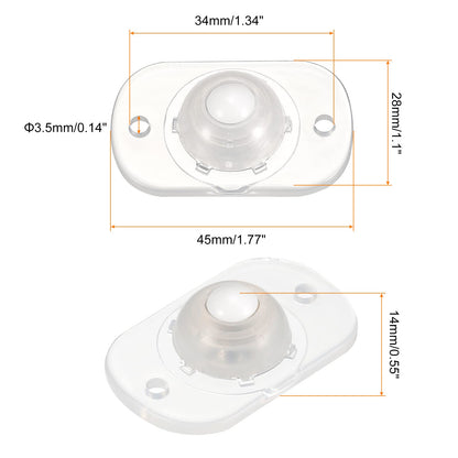 sourcing map Self Adhesive Caster Wheels, Mini Swivel Paste Universal Pulley for Bin Bottom, Trash Can, Electronic (Pack of 8 -Clear)