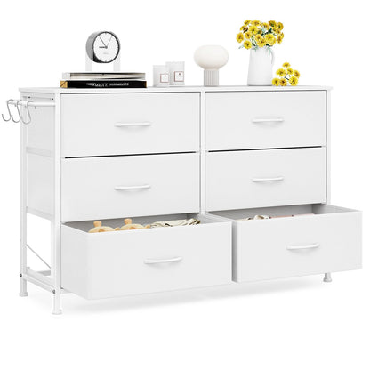 Modern Chest of Drawers 6-Drawer Storage Units Bedroom White(100x30x65cm)