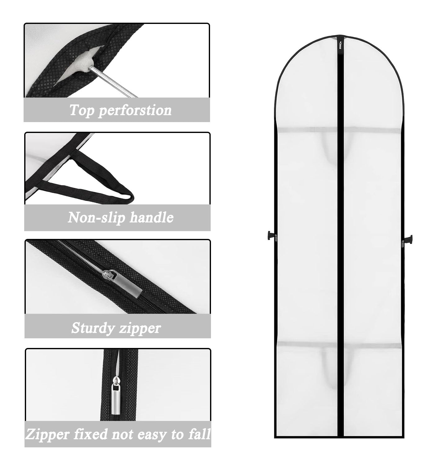 1 Pack Long Dress Covers Bag Dust Proof Clothes Covers Moth Proof Garment Bag Wedding Dress Bag Folding Long Coat Cover for Coat Gowns Dresses Shirts
