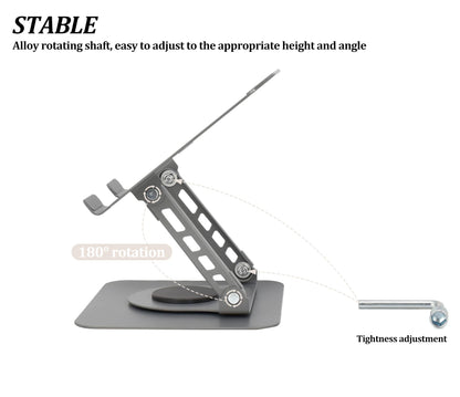 Fit4Less Laptop Stand Ergonomic Design, Adjustable Angel and Height, Foldable fits for laptops, notebooks up to 17.3 Inch (Grey)