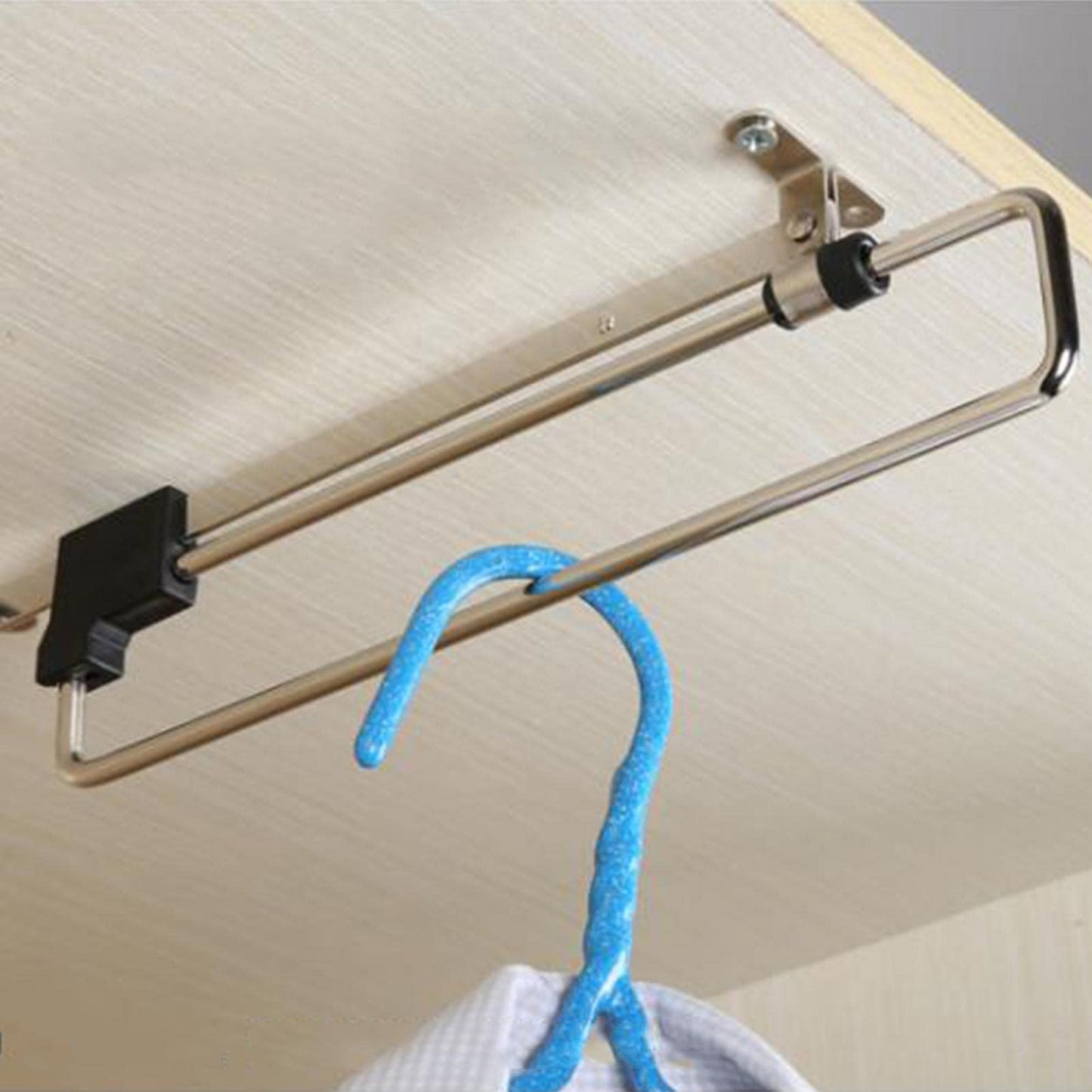 Heavy Duty Retractable Wardrobe Closet Pull Out Rod, Hanger Trousers Pull Out Hanger Rail Telescopic, Closet Rod for Wardrobe Houseware