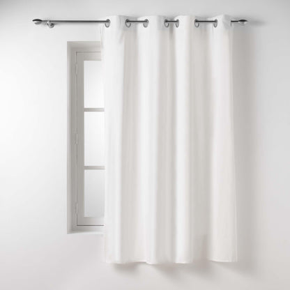 Douceur d'Intérieur Twily Eyelet Curtain 135 x 180 cm White Cotton Recycled Polyester