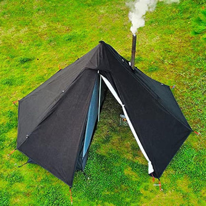1 Man Tent Lightweight Teepee Hot Tent with Stove Hole Waterproof for Camping Hiking Hunting Fishing Backpacking