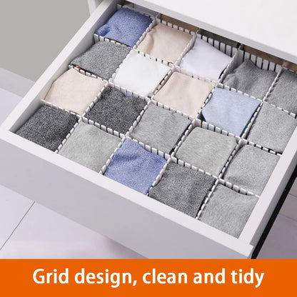 KnnRiim 20Pcs Drawer Dividers, 38x7 cm, Thin, Plastic Drawer Storage, Adjustable Drawer Organizer Separators for Clothes, Socks, Makeup, Kitchen