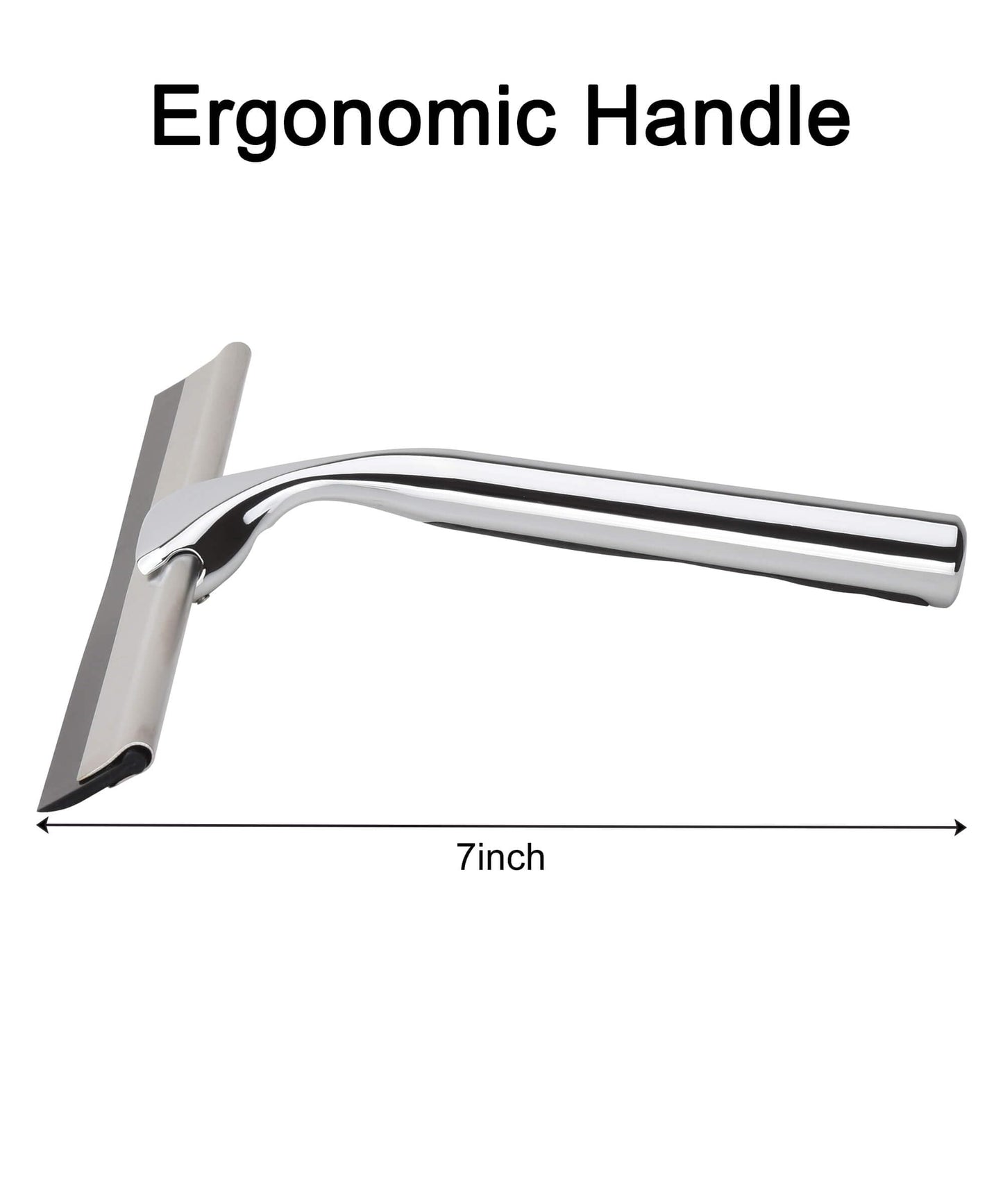 Adjaso All Purpose Stainless Steel Squeegee for Glass Shower Doors, Car Window, Home Mirrors, Bathroom Cleaner Wiper