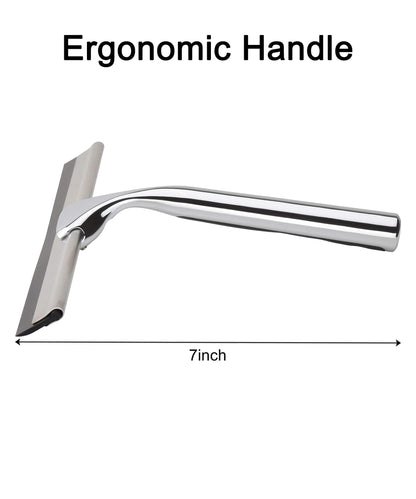 Adjaso All Purpose Stainless Steel Squeegee for Glass Shower Doors, Car Window, Home Mirrors, Bathroom Cleaner Wiper