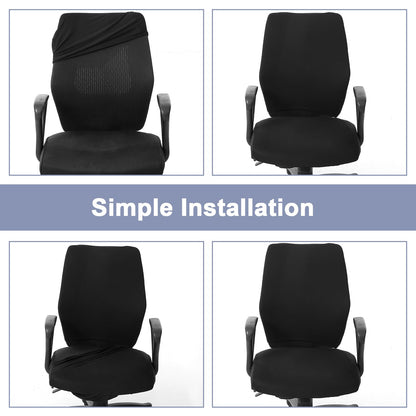 Yolev 4 Pcs Office Chair Covers Set,Computer Universal Protective Stretchable Chair Seat Covers with Armrest Cover,Slipcovers Pads,Cushion Backrest