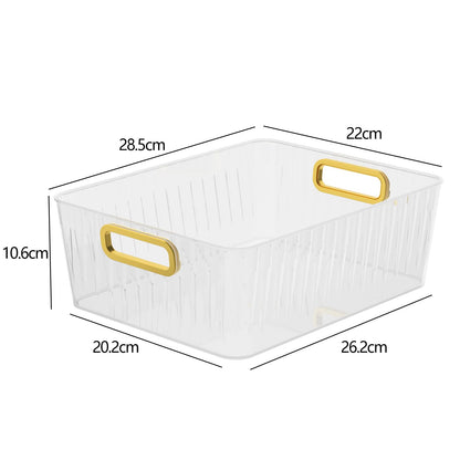 Joyeen 4-pack Clear Kitchen Pantry Bins, Fridge Storage Organizer Bin, 28.5 x 22 x 10.6 cm
