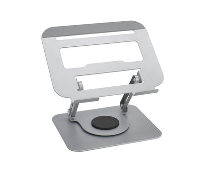 Fit4Less Laptop Stand Ergonomic Design, Adjustable Angel and Height, Foldable fits for laptops, notebooks up to 17.3 Inch (Silver)