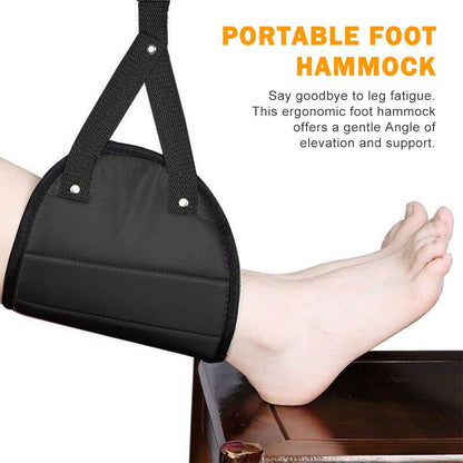 Adjustable Airplane Foot Hammock, Lightweight Washable Oxford Cloth Foot Rest with Waterproof Storage Bag