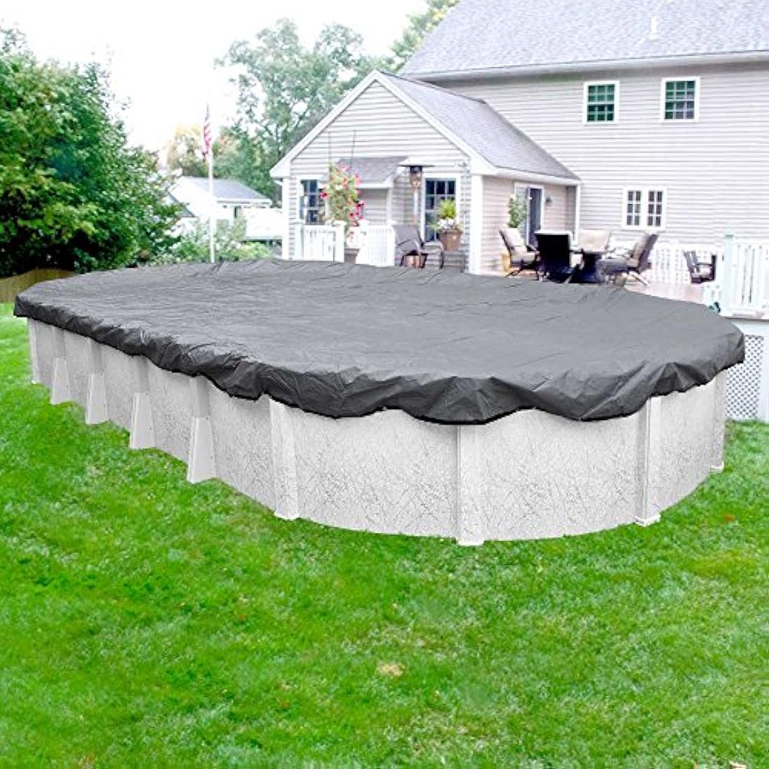 Robelle 301218-4 Pool Cover for Winter, Ultra, 12 x 18 ft Above Ground Pools