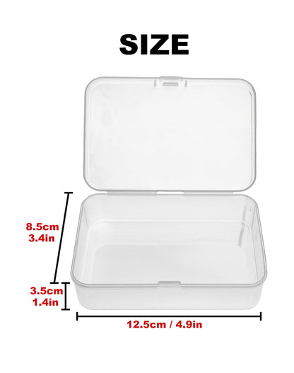 LJY 10 Pack Plastic Storage Boxes with Lids 12.5 x 8.5 x 3.5 cm, Clear