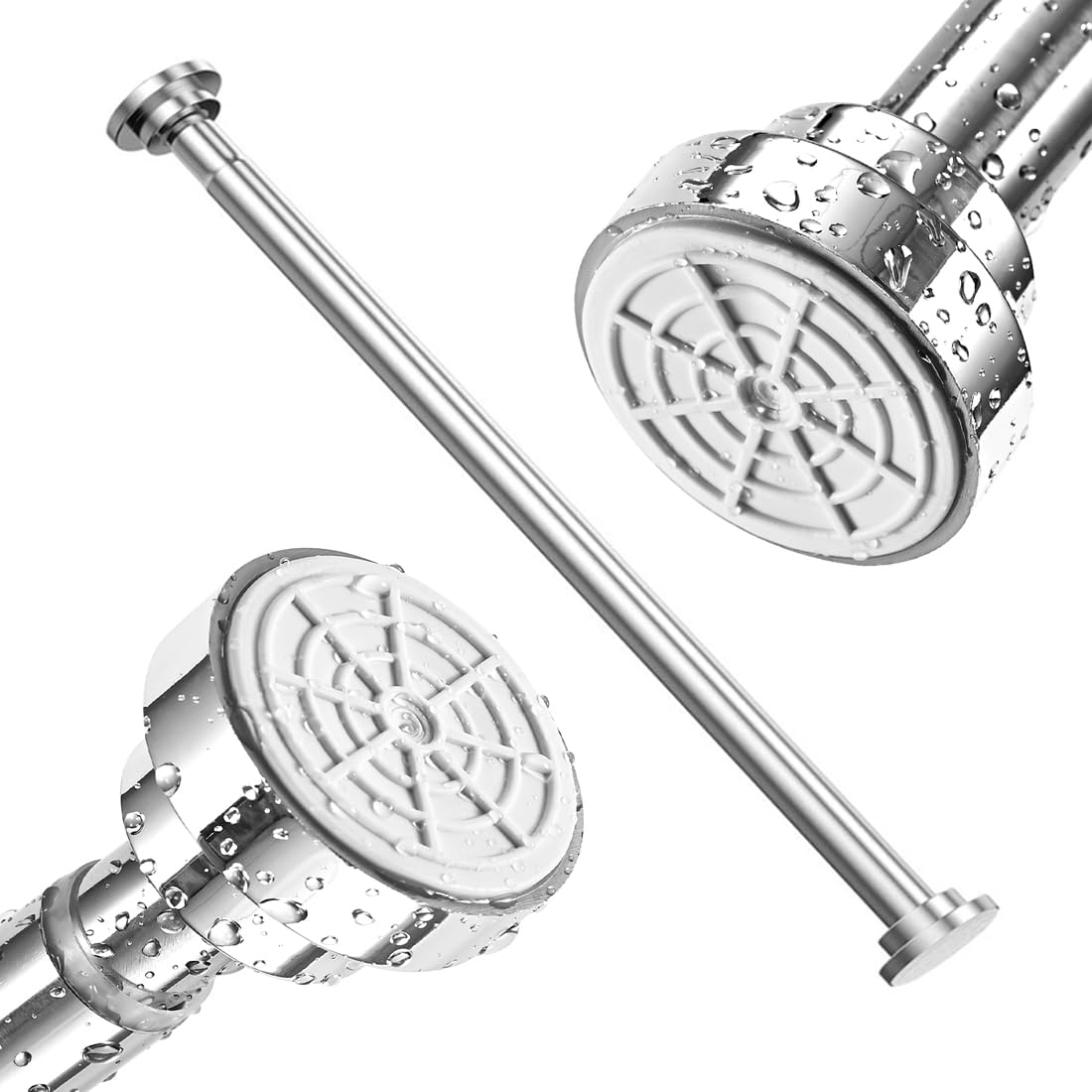 GQC Stainless Steel Extendable Shower Curtain Rod Tension Pole (45-160 cm) Tension Rods for Curtains Telescopic Curtain Poles No Drilling for Kitchen