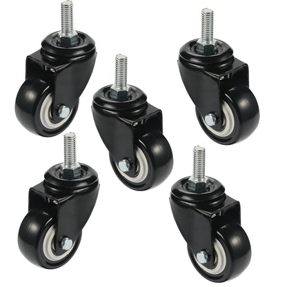 1,5-Zoll Gummi Bürostuhlrollen M8x25mm, 5 Stück
