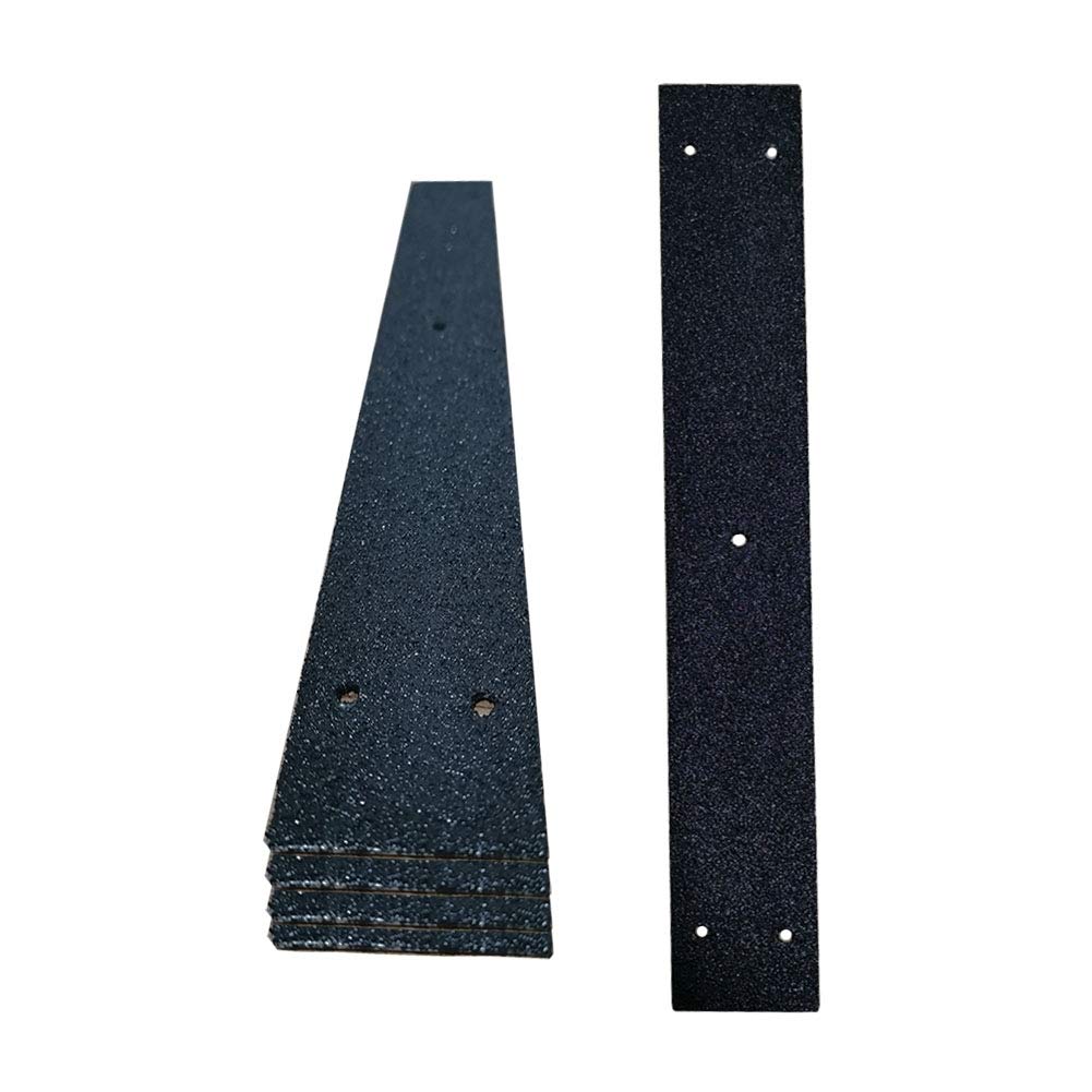 Non Slip Decking Strip, Uandear 5 Pcs 50mm x 400mm Anti-Slip Floor Decking Grip, Timber Wooden Stop Slipping Tape Black Safety Treads (Black)