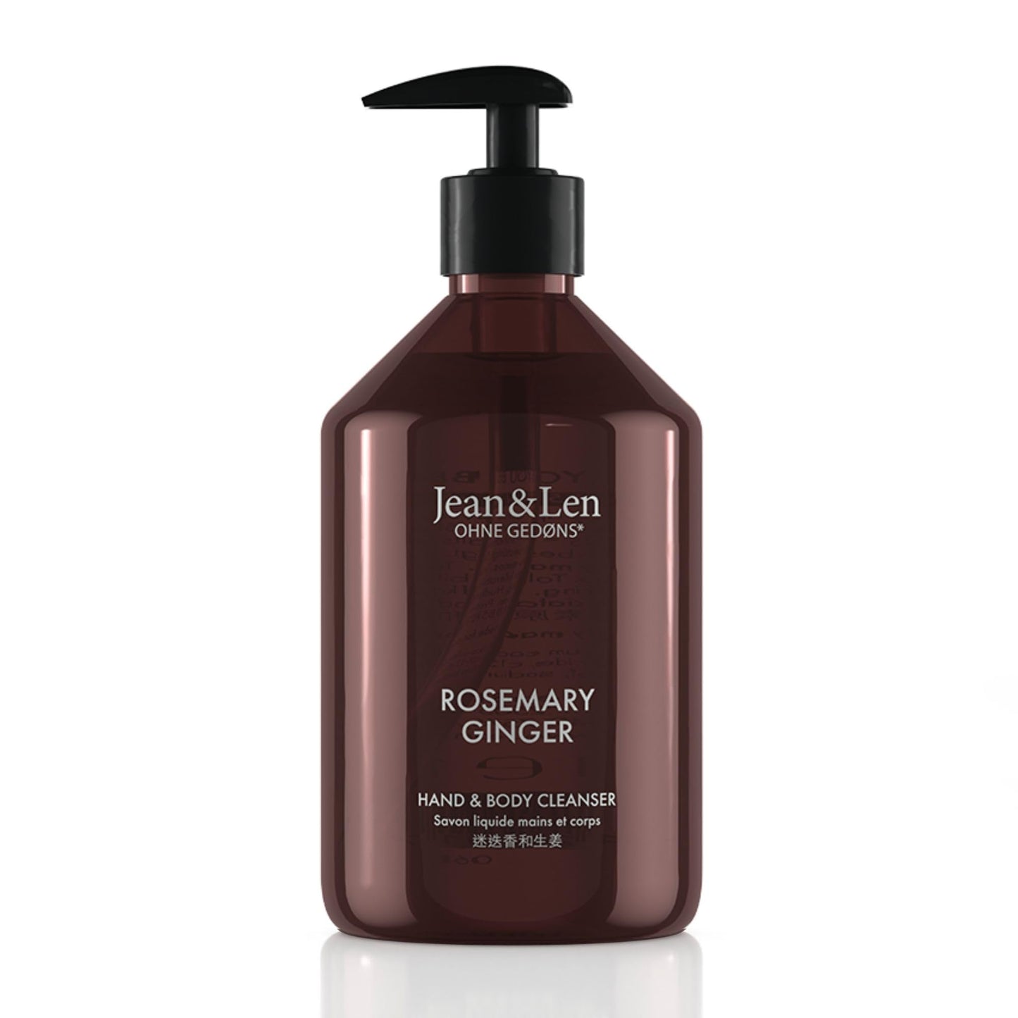 Jean&Len Hand & Body Cleanser Rosemary & Ginger, for a Scented Cleansing Experience, Body and Hand Soap in a minimalistic bottle, Invigorating Fresh