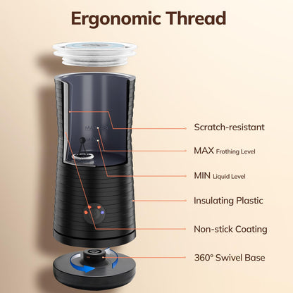 Milk Frother, Morpilot 4 in 1 Electric Milk Frothers, Hot & Cold Milk Foamer, 240ml, 400w, Strix Temperature Controls, Silent Operation, for Coffee,