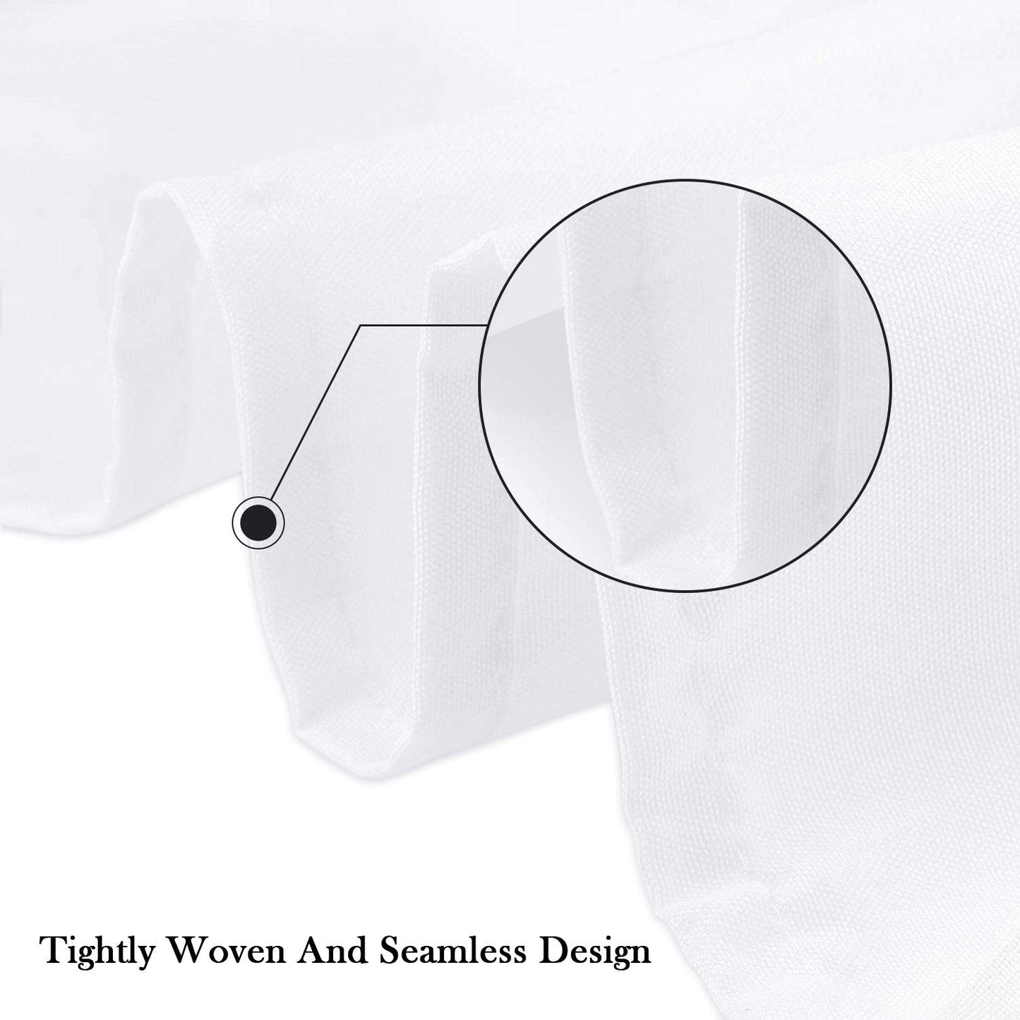 Kapwall 6 Pack White Round Table Cloth - 90Inch (228cm) Quality Tablecloth Table Cover for Wedding/Banquet/Restaurant/Party.