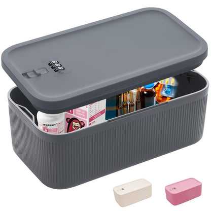 NICEWAT Lockable Storage Box, Organizer Box with Combination Lock, Cell Phone Lockbox, Small Combination Lock Box for Home, Fridge, Office, or Travel