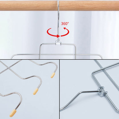 2 Pieces Metal Hangers, Multilayer Hanger, Space Saving Hanger, Foldable, for Tank Tops, Cami, Bra, Swimsuit (Apricot)