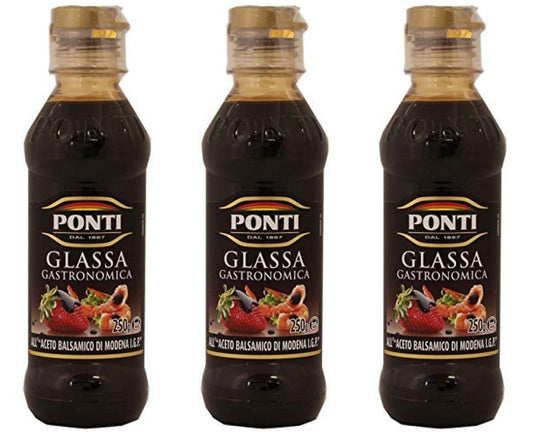 3x Ponti Aceto Balsamico di Modena Italian Balsamic Vinegar 250ml