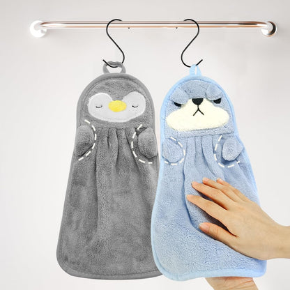 SwirlColor Hand Towels for Bathroom, Soft Microfibre Hand Towel Cute Animal Hand Towels Absorbent Hand Towel with Hanging Loop for Kitchen Bathroom
