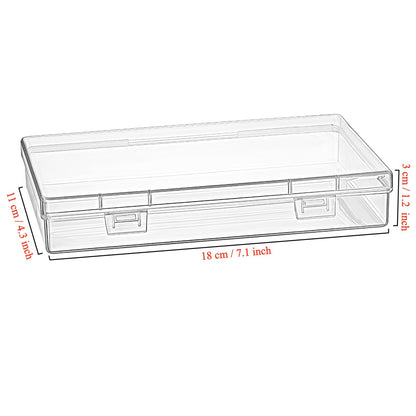 Goodma 6 Pieces Rectangular Empty Mini Clear Plastic Organizer Box