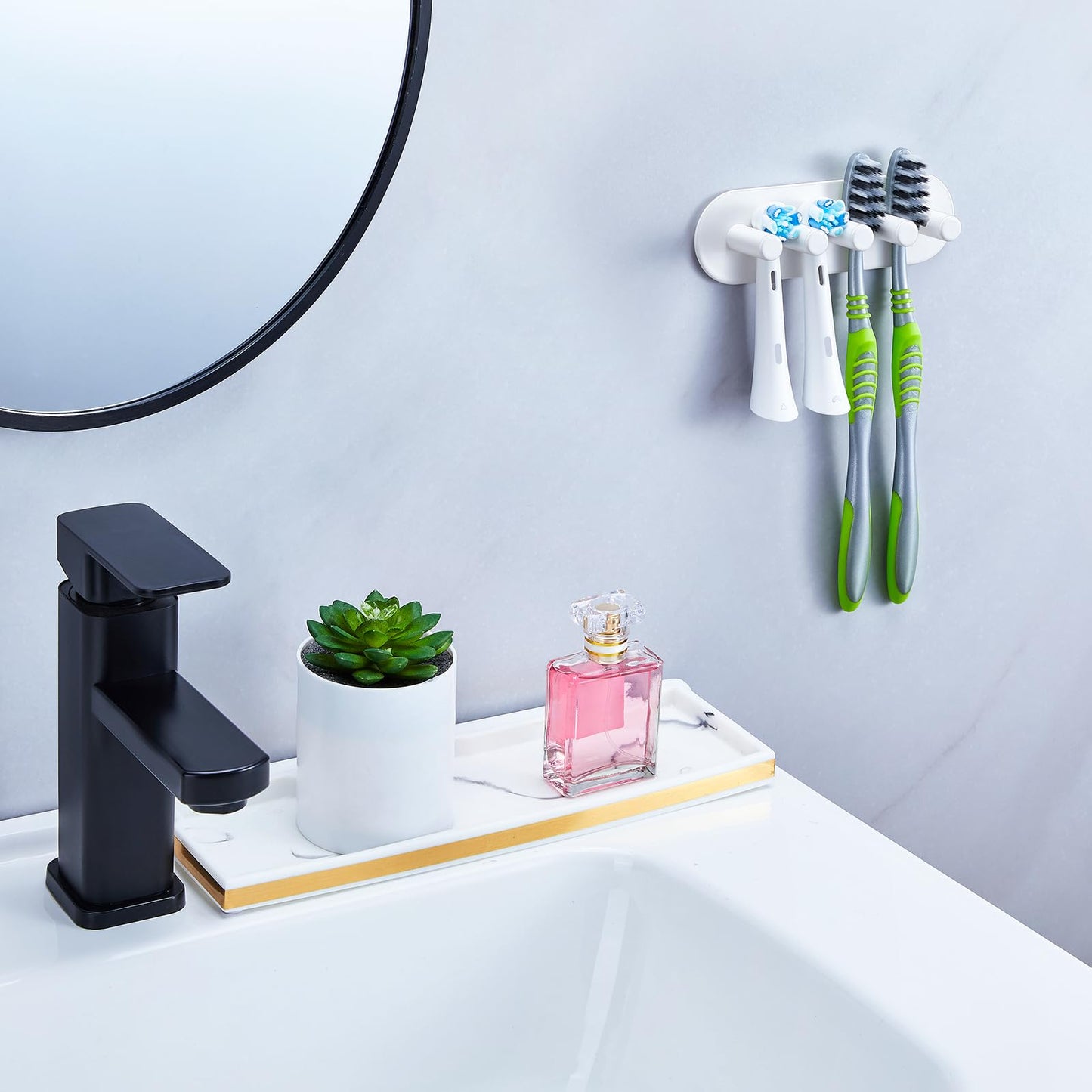 YAYINLI Toothbrush Holder, Electric Toothbrush Holder Wall Mounted, Anti-Rust Metal Toothbrush Head Holders for Bathroom