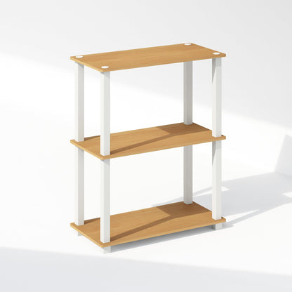 Furinno TURN-S-TUBE Book Shelf, 3-Tier Bookshelf, Multipurpose Bookcase with Square Tube, 11.6 x 23.6 x 29.6, for Living Room, Bedroom, Home Office