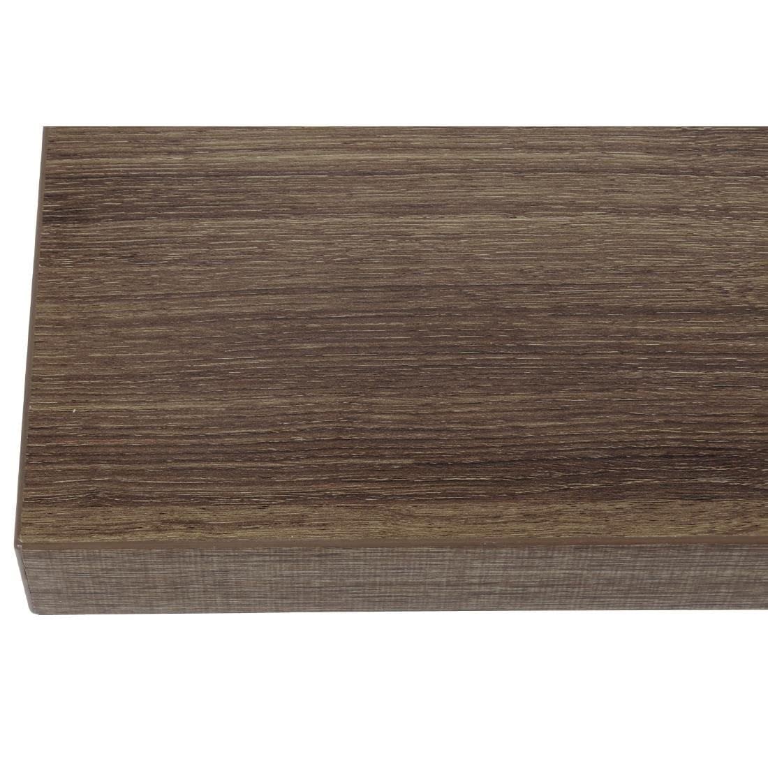 Bolero Pre-Drilled Woodchip Square Table Top, Rustic Oak, 600mm