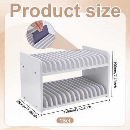 UNICRAFTALE Classroom Cells Phones Holder 30-Grid Wooden Cell Phone Storage Box Desktop Organizer Storage Box Adjustable Wooden Multiple Cell Phone