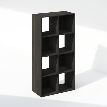 Furinno PELLI Book Shelf, 8-Cube Bookshelf, Horizontal Cube Storage Organizer Bookcase, 11.7 x 23.7 x 47, for Living Room, Bedroom, Home Office
