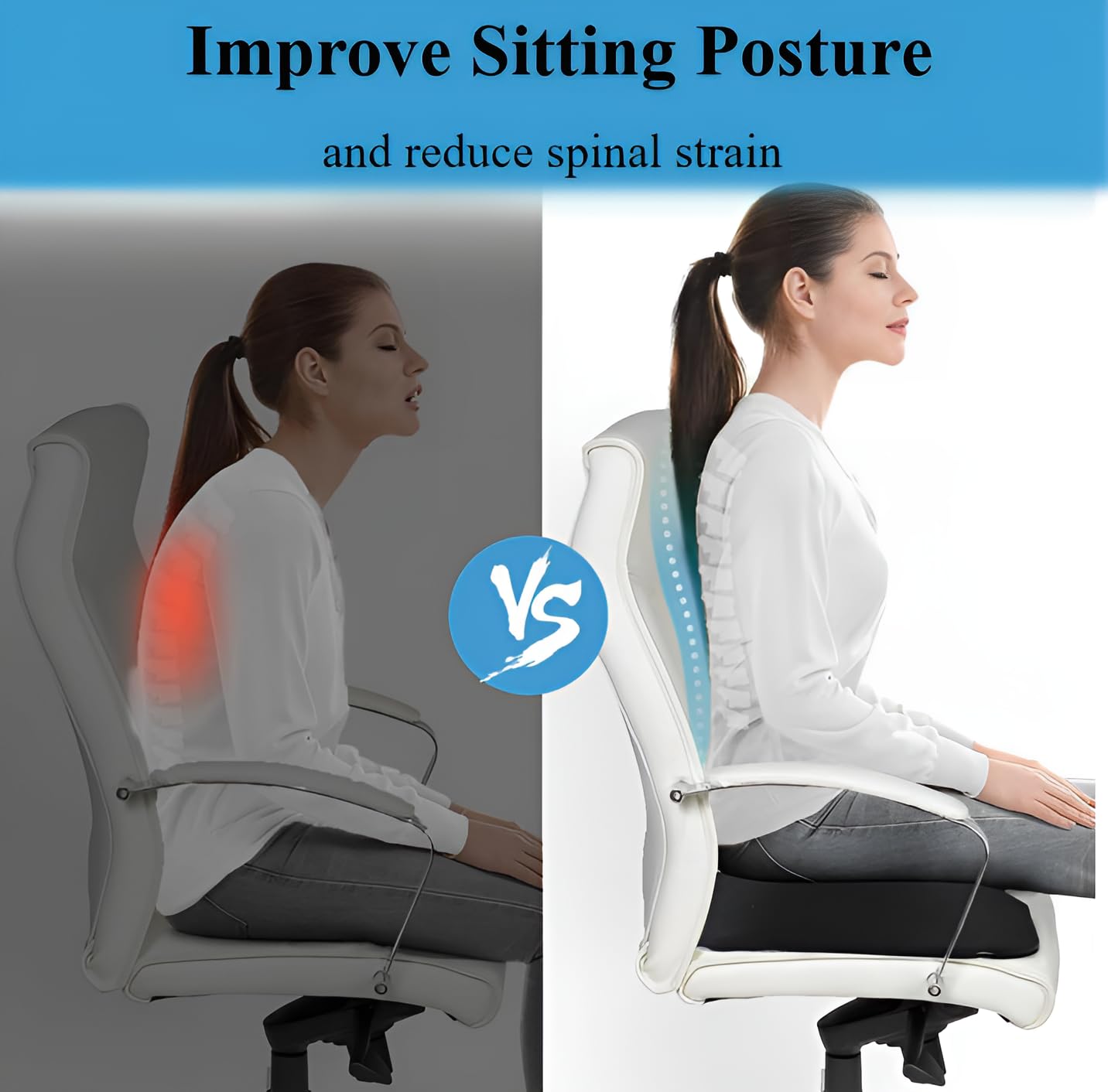 Accmuzzy Donut Cushion Orthopedic Memory Foam, Coccyx Seat Cushion for Tailbone, Sciatica & Hemorrhoid Pain Relief, Pressure Relief Pad for Office
