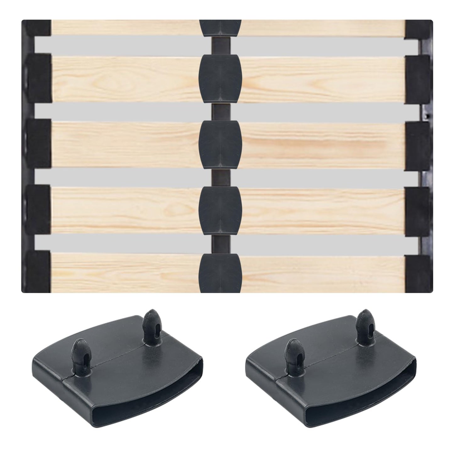 Sgehai 36 Pcs bed slat, replacement bed slat end clip,plastic bed slat holders caps 55mm,24 ends and 12 center,for double/single bed and king size
