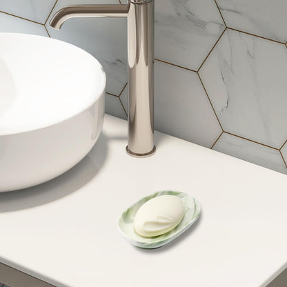 YoHyien Ceramic Soap Dish, Anti-Slip Marble Soap Dish for Bathroom, Soap Tray Dish, Soap Holder for Shower, Kitchen, and Sink