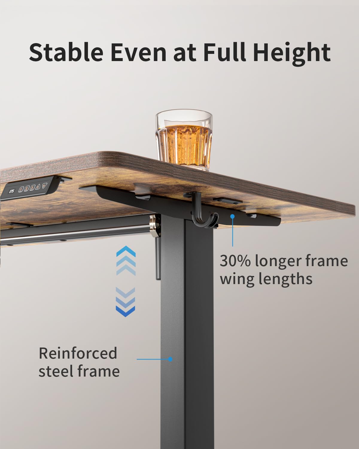 Cubiker Electric Standing Desk 120 x 60 cm, Height Adjustable Sit Stand Desk with Memory Presets, Home Office Computer Desk