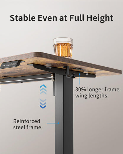 Cubiker Electric Standing Desk 120 x 60 cm, Height Adjustable Sit Stand Desk with Memory Presets, Home Office Computer Desk