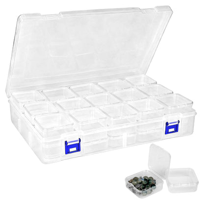 elthmpr Craft Storage Box - Bead Storage Box Transparent 45 Grids Small Plastic Storage Boxes