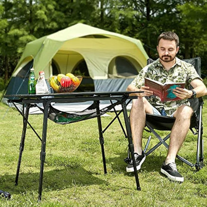 Portal Camping Tables That Fold up Picnic Table Folding Portable with Height Adjustable Legs Collapsible Table 3ft Aluminium Rollup Outdoor Table Lightweight Foldable for Beach Fishing Garden BBQ